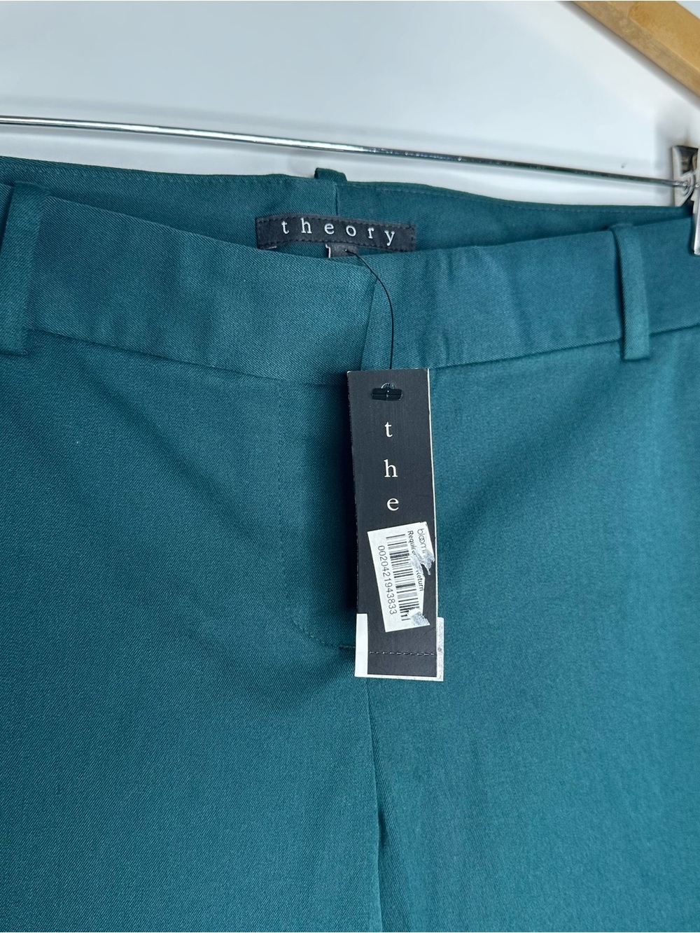 Theory NWT Testra 2 Bistretch Pants Julep Green Size 10 - Picture 8 of 9
